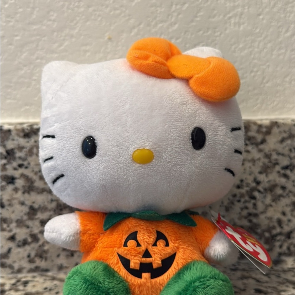 Ty Plush with Orange Pumpkin Outfit